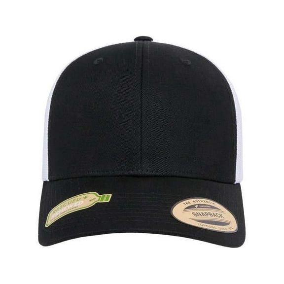 Flexfit 6606R Sustainable Retro Trucker Cap - Black White
