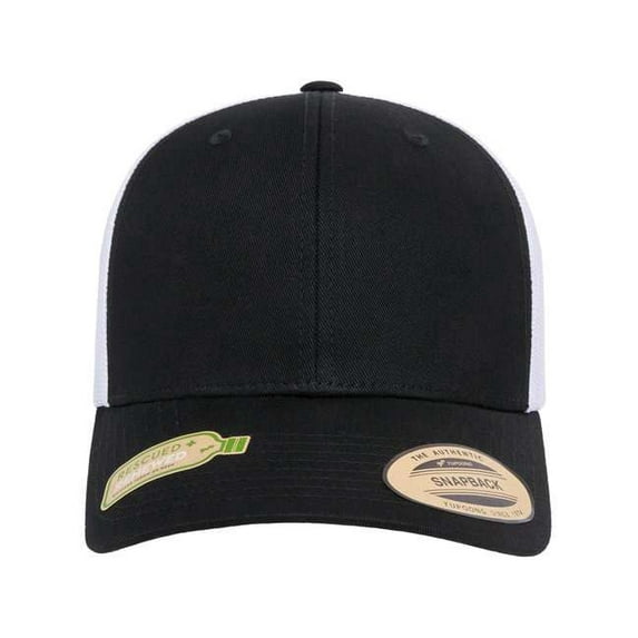 Flexfit 6606R Sustainable Retro Trucker Cap - Black White
