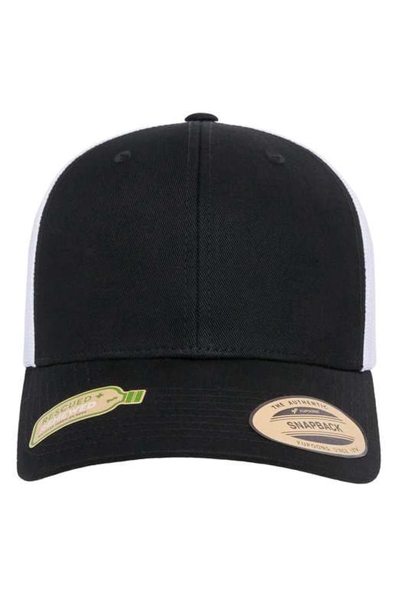 Flexfit 6606R Sustainable Retro Trucker Cap - Black White