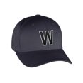 thumbnail image 1 of Flexfit Baseball Hat Custom Letter Initials A to Z Curved Bill, Charcoal Wh Bk, 1 of 3