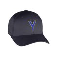 thumbnail image 1 of Flexfit Baseball Hat Custom Letter Initials A to Z Curved Bill, Charcoal Yw Blue, 1 of 3