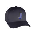 thumbnail image 1 of Flexfit Baseball Hat Custom Letter Initials A to Z Curved Bill, Charcoal Yw Blue, 1 of 3