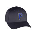thumbnail image 1 of Flexfit Baseball Hat Custom Letter Initials A to Z Curved Bill, Charcoal Yw Blue, 1 of 3