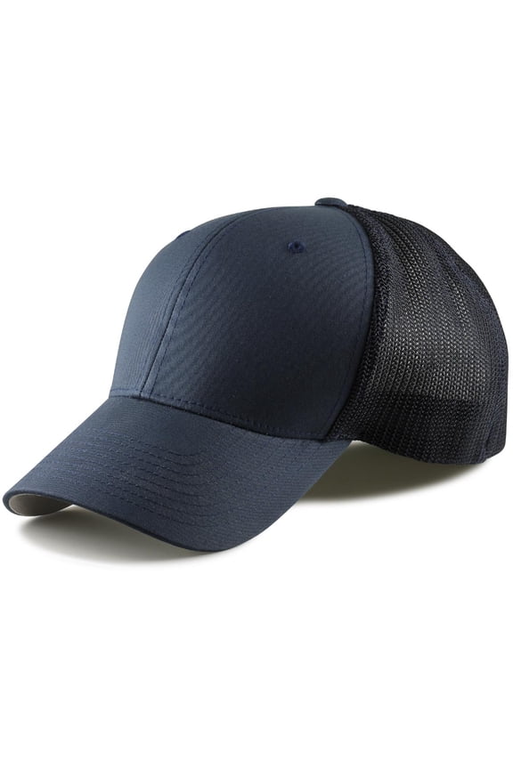 Fitted Mesh Big Trucker Hat (Navy)