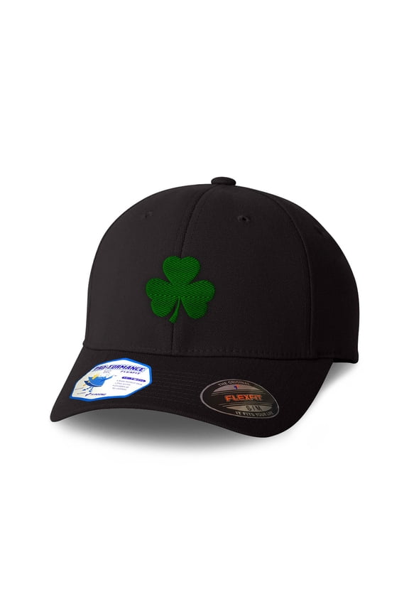 Flexfit Hats for Men & Women Shamrock Irish Embroidery Polyester Dad Hat Baseball Cap Black Design Only Large XLarge