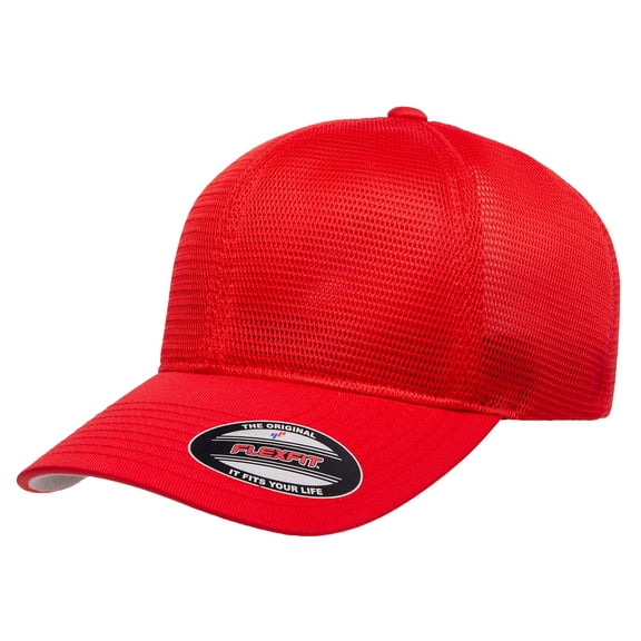 Flexfit Men's 360 Omnimesh Cap, Red, L/X-Large