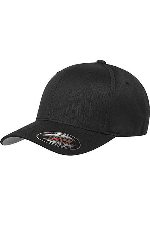Men's Athletic Baseball Fitted Cap Black XL-XX-Large