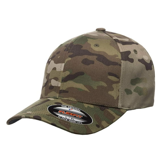 Flexfit Men's Athletic Baseball Fitted Cap, Multicam Green, XX-Large
