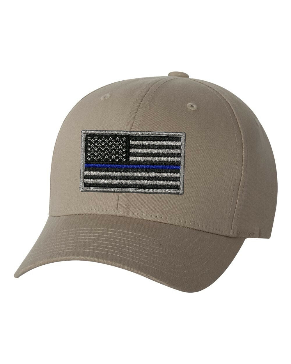 with Flexfit Line Thin Twill Blue Patch Cap Baseball Fitted Hat Flag V-Flex