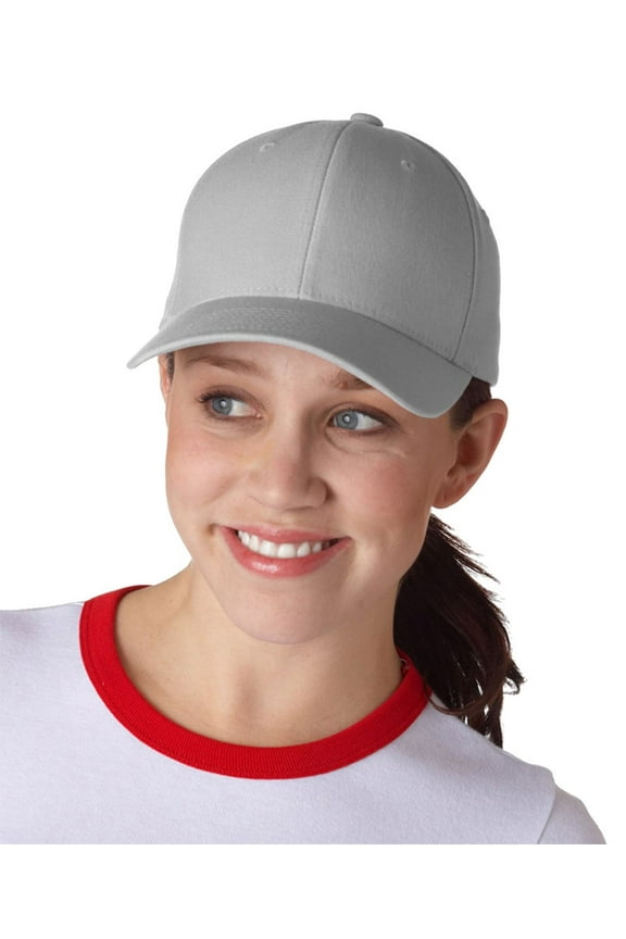 Wool Athletic Shape Cap , 6477 , Grey , Small/Medium