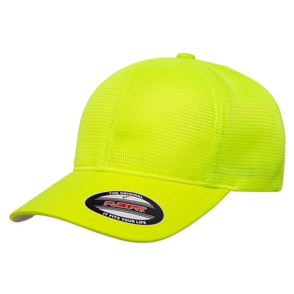 Flexfit mens 360 Omnimesh Cap, Neon Yellow, Small-Medium US