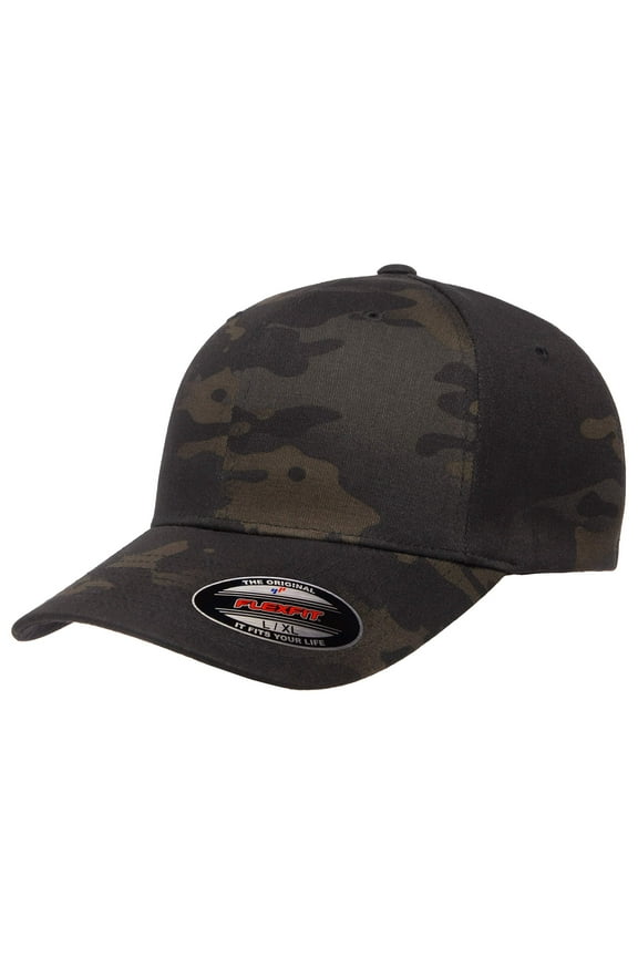 unisex adult Flexfit Multicam Baseball Fitted Cap, Multicam Black, Small-Medium US