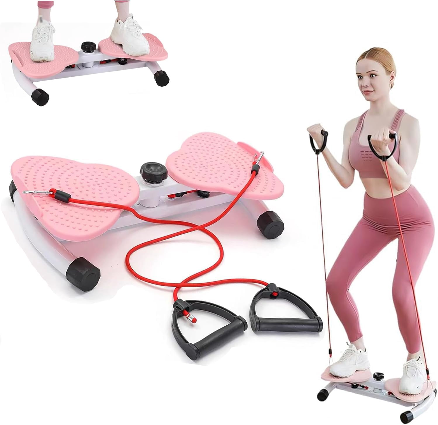 Flexforge Pilates Twister, machine de modelage de la taille, planche de fitness antidérapante rotative à 360° avec bandes de résistance for femmes/hommes, silencieuse, massage des pieds(Blue,With digi Flexforge Pilates Twister, machine de modelage de la taille, planche de fitness antidérapante rotative à 360° avec bandes de résistance for femmes/hommes, silencieuse, massage des pieds(Blue,With digi