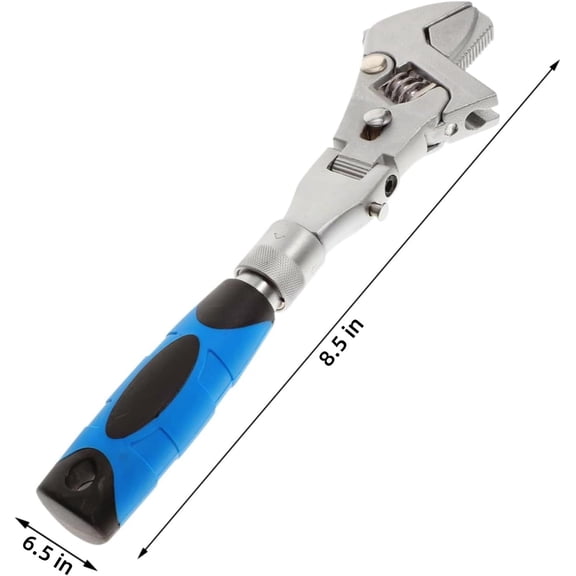 Flexhead Adjustable Wrench,10" to 12" Ratcheting Crescent Wrenches tool,Retractable Extension Shank and 180 Rotating Head,Cr-V Chrome Vanadium Steel$$Tools & Hardware Other