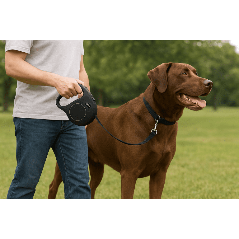 FLEXI New Classic Tape Retractable Dog Leash for Large Dogs Up to 110 lbs,  26 ft., Black