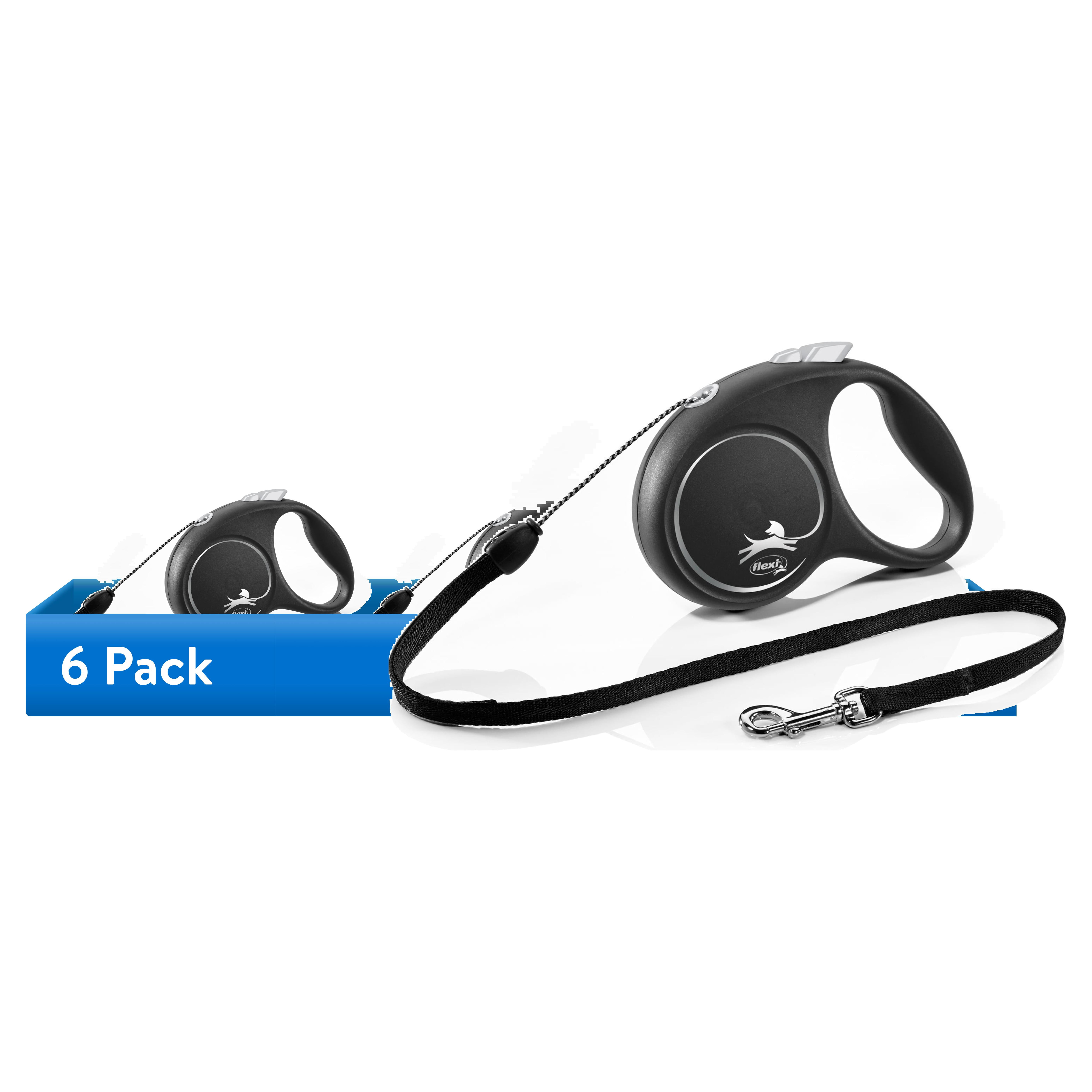 (6 pack) Flexi Fun Retractable Leash, 16FT Cord, Small, Dogs up to 26lbs