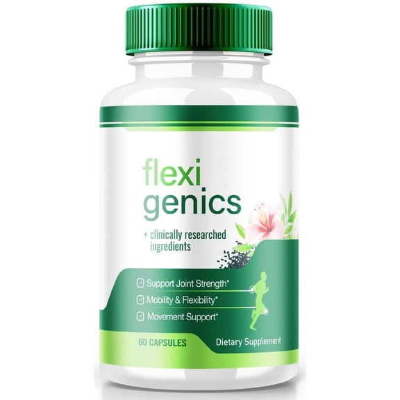 Flexi Genics Pills, FlexiGenics Advanced Joint Support Supplement, All Natural Formula for Better Body Movement, Max Strength Capsules for Flexibility, Reviews (60 Capsules)