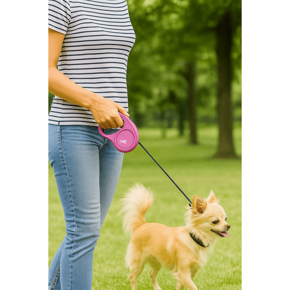 Flexi New Classic Cord Leash 10' ft Pink for Extra Small Dogs 18lbs max