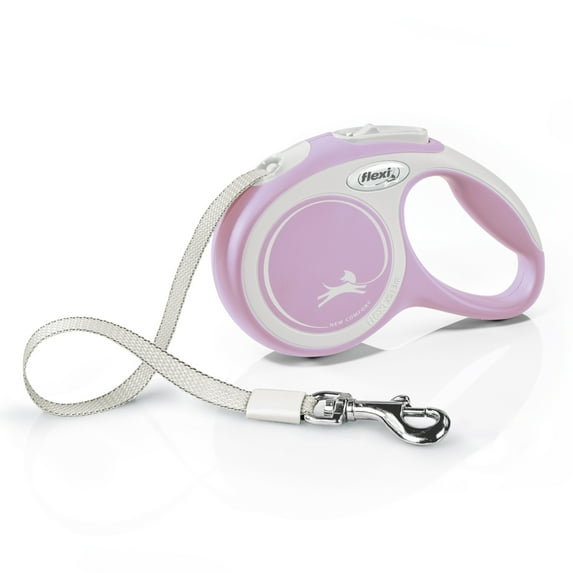 Flexi New Comfort Extra-Small Tape Retractable Dog Leash, 10 ft, Pink (For Dogs up to 26 lbs)