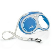 Flexi New Comfort Large Tape Retractable Dog Leash, 16 ft, Blue (For Dogs up to 132 lbs)