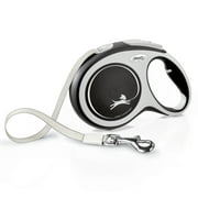 Flexi New Comfort Large Tape Retractable Dog Leash, 26 ft, Grey (For Dogs up to 110 lbs)