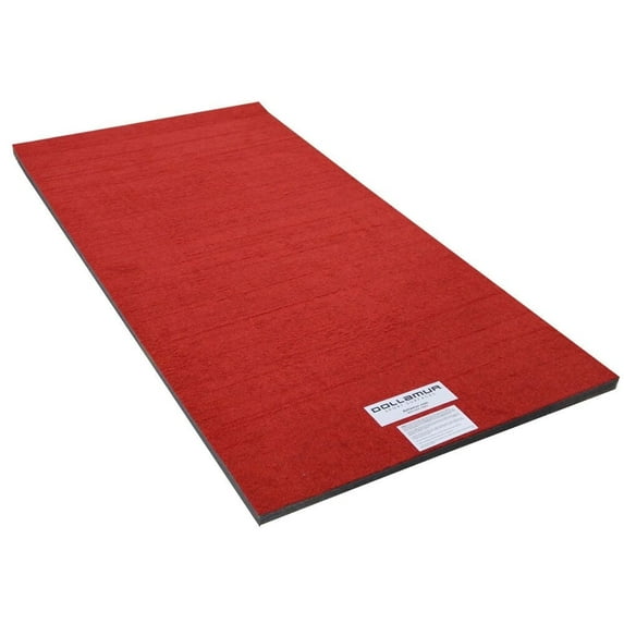 Dollamur 3'x6'x1-3/8" Gymnastics Mat, Red, Carpeted Mat for Tumbling and Cheerleading