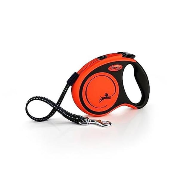 Flexi North America 101264 16 ft. Xtreme Extra Strong Tape Robust Retractable Leash, Black & Orange - Small