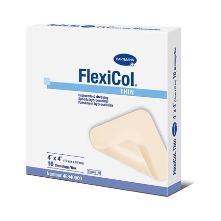 FlexiCol Hydrocolloid Dressing 4 X Inch Square Sterile, 48640000 - BOX OF 10