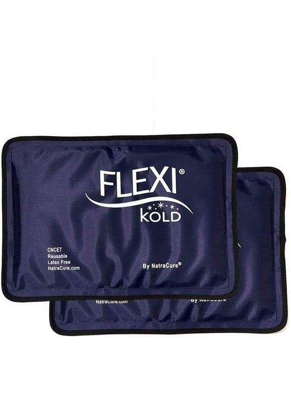 FlexiKold Gel Ice Pack (Half Size: 7.5" x 11.5") - Two (2) Reusable Cold Therapy Packs - 6303-COLD - Professional Cold Pack - 2 Pack by NatraCure