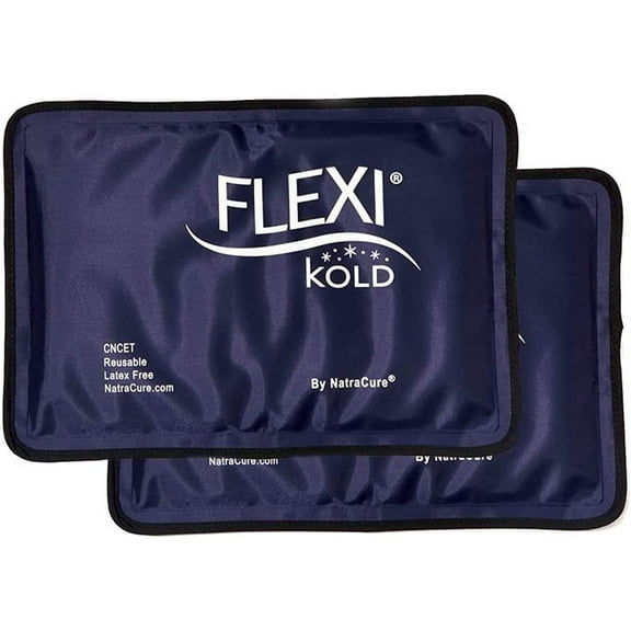 FlexiKold Gel Ice Pack (Half Size: 7.5" x 11.5") - Two (2) Reusable Cold Therapy Packs - 6303-COLD - Professional Cold Pack - 2 Pack by NatraCure