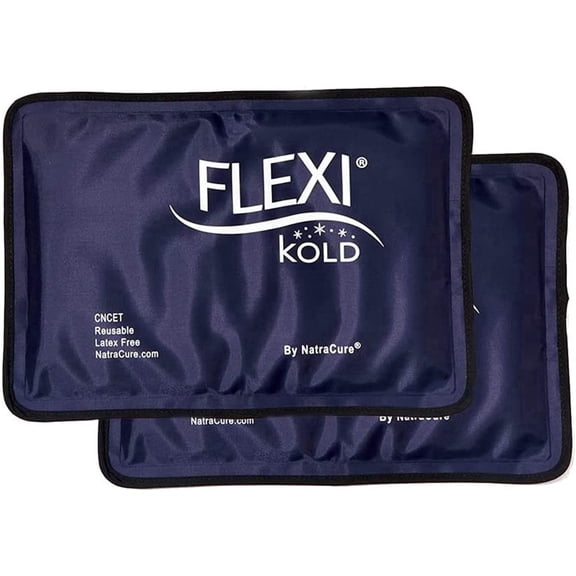 FlexiKold Gel Ice Pack (Half Size: 7.5" x 11.5") - Two (2) Reusable Cold Therapy Packs - 6303-COLD - Professional Cold Pack - 2 Pack by NatraCure