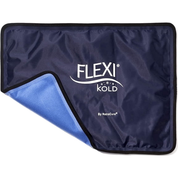 FlexiKold Gel Ice Pack with Adjustable Straps (Large 10.5” x 14.5”) – Reusable Cold Therapy Wrap for Back, Shoulder, Knee & Injury Relief by NatraCure