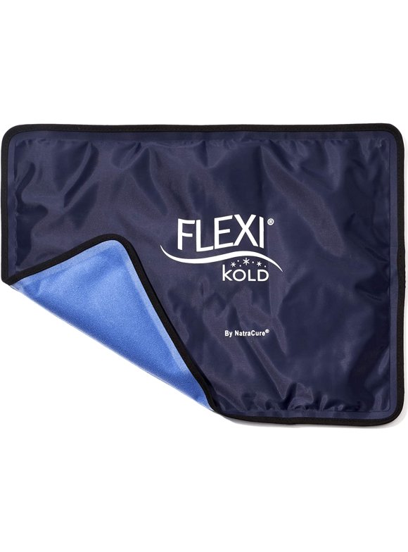 FlexiKold Gel Ice Pack w/Straps (Standard Large: 10.5" x 14.5") - One (1) Reusable Cold Therapy (for Pain and Injuries, wrap Around Knee, Shoulder, Back, Ankle, Neck, Hip, Wrist) - 6300 Cold-Strap