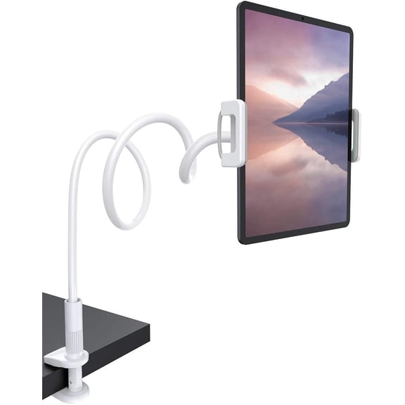 FlexiMount Clip-On Tablet Grip with 360-Degree Rotation and Secure Twist-Lock Grip for Media Viewing, Video Calls, Recording, Vlogging, and More