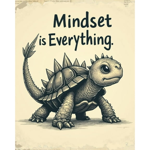 FlexiPrints - 8x10 Inches “Mindset is Everything” Wall Art - Minimalist Typography Print - Modern Home & Office Decor - Unframed Poster