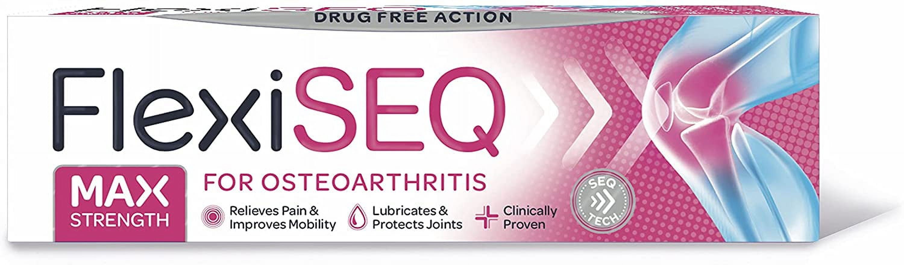 FlexiSEQ Max Strength Topical Gel, 50g, DrugFree, Joint Pain Relief