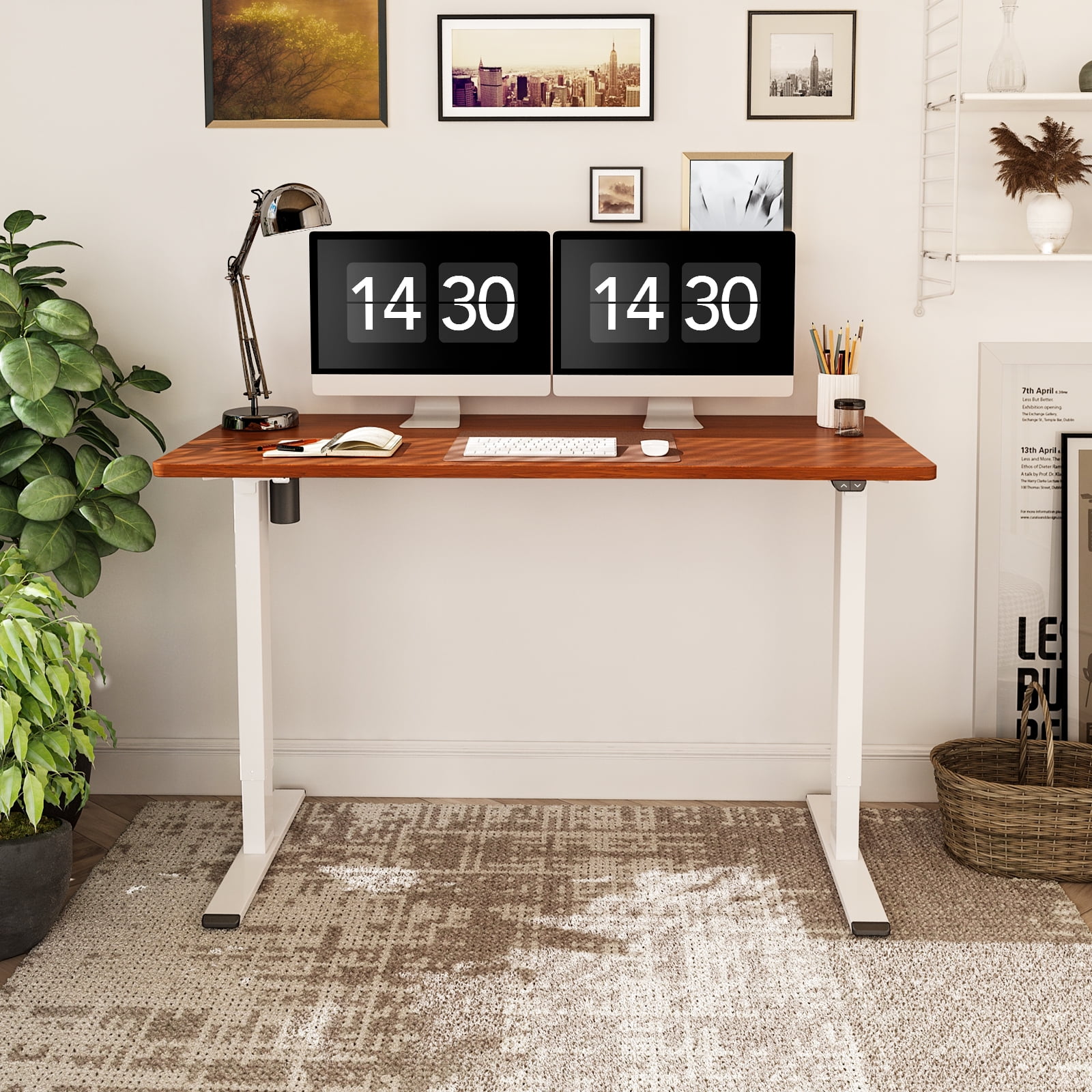 FLEXISPOT 55 x 28 Home Office Standing Desk Electric Height Adjustable Desk  with LED Memory Control - Bed Bath & Beyond - 35361295