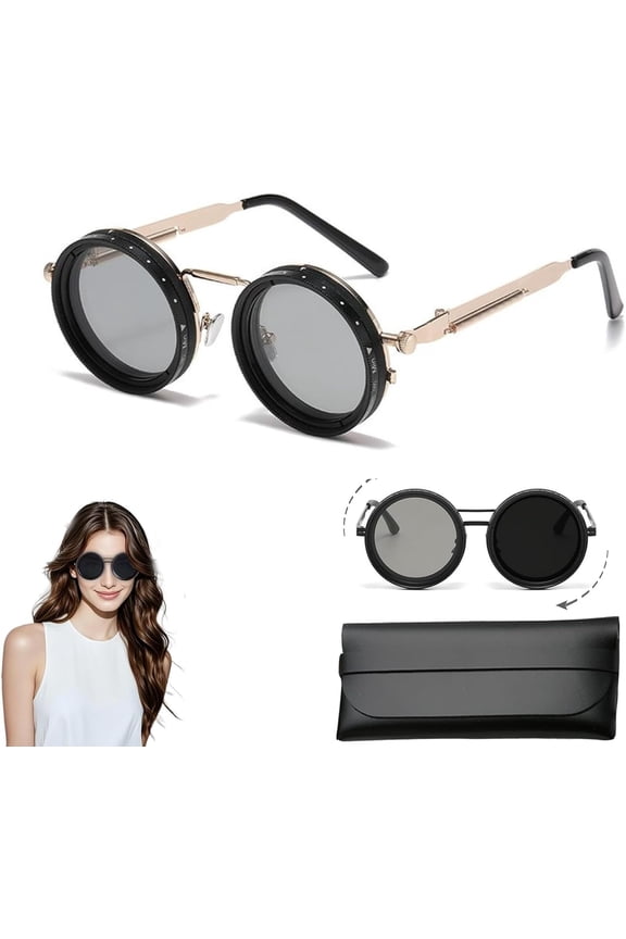 FlexiTint 1-9 Smart-Tint Sunglasses - Polarized Lenses with Adjustable Darkness for Sun & Cloud - Retro Aviator Style Polarized Sunglasses for Driving, Fishing