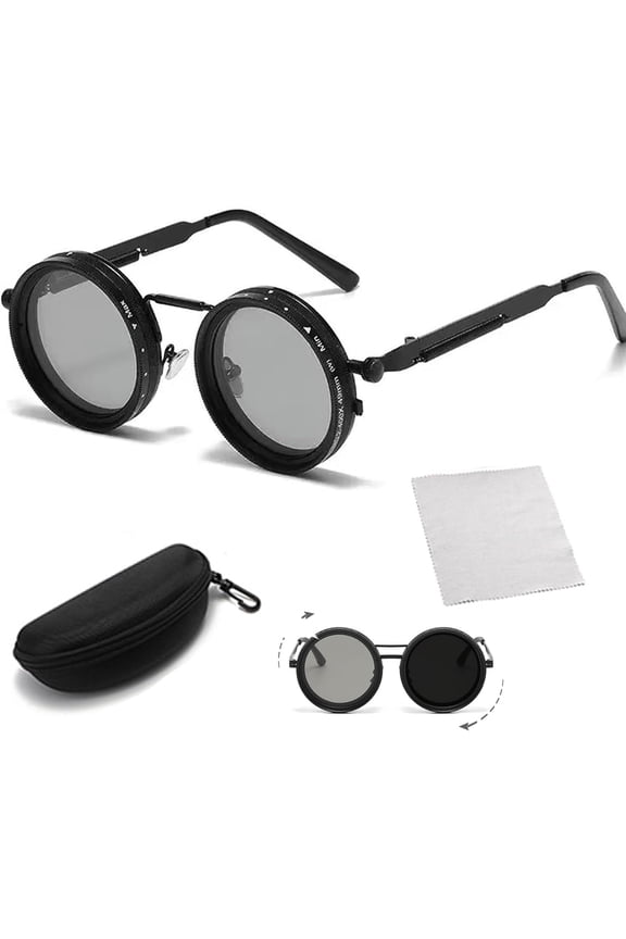 400V Adjustable Tint Sunglasses, 1-9 Gear Polarized Lens with ND9 Filter for Driving & Outdoor, UVA/UVB Protection, Retro Style for Men & Women