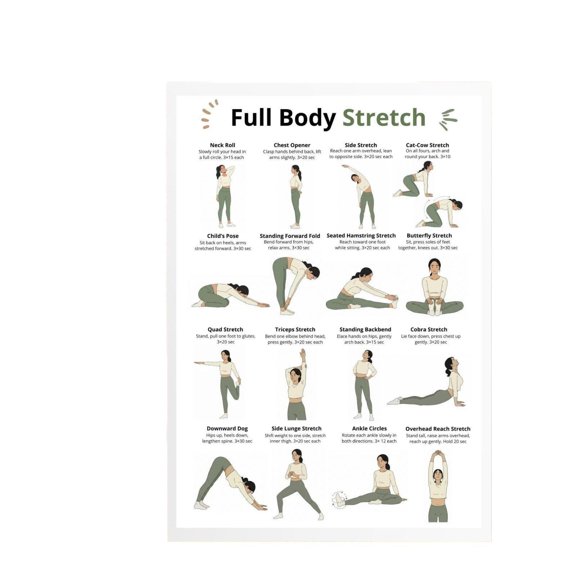 Flexibility Poster Full Body Stretch Guide Beginners poster