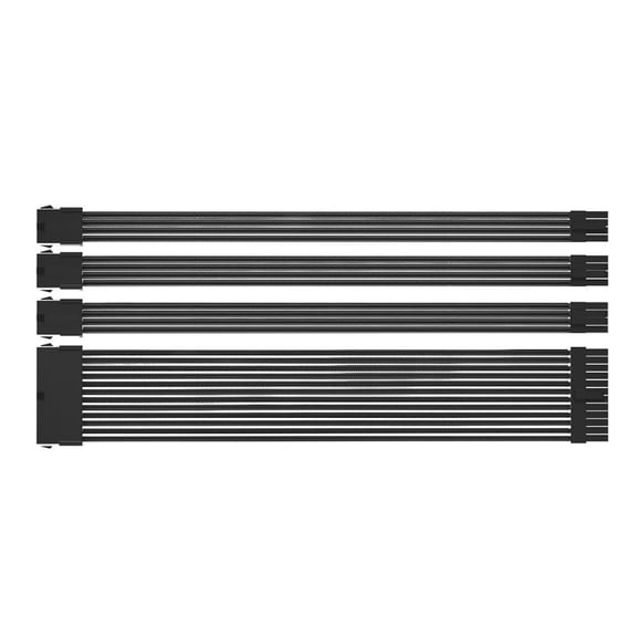 Flexible 18AWG Power Supply Cable Extensions for Computers, 1x24Pin, 1x8Pin and 2x8Pin PCIE GPU Connectors Soft Braided