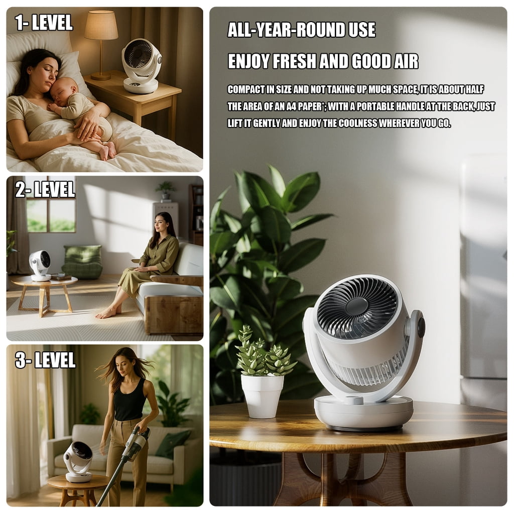 Study Fan Flexible 360 Degree Rotating Table Fan Portable Cooling Device Air ...