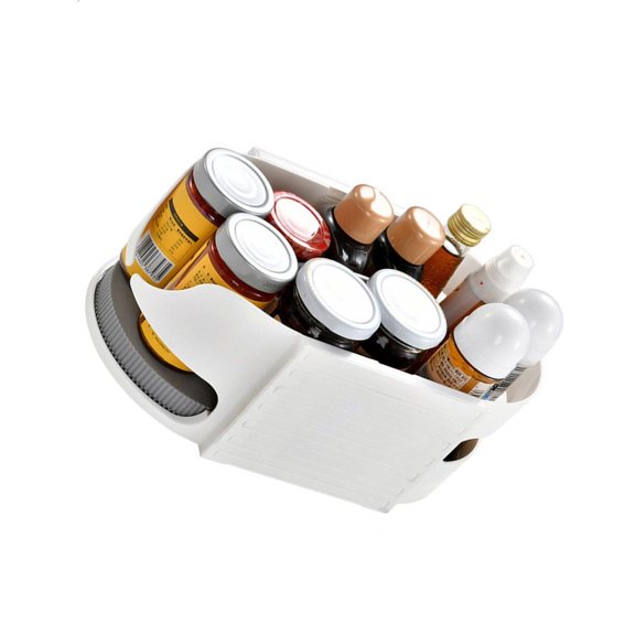 Flexible 360 Degree Rotating Unit For Kitchen Bathroom ABS Storage Device Holds Spice Bottles Cosmetics