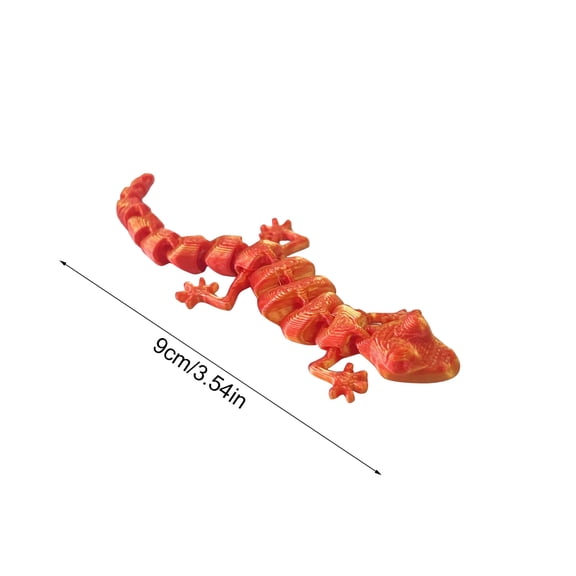 Flexible 3D Printed Lizard Figurine Articulated Animal Model for Office Decor Sensory Fidget Yellow Green Gradient Ornament