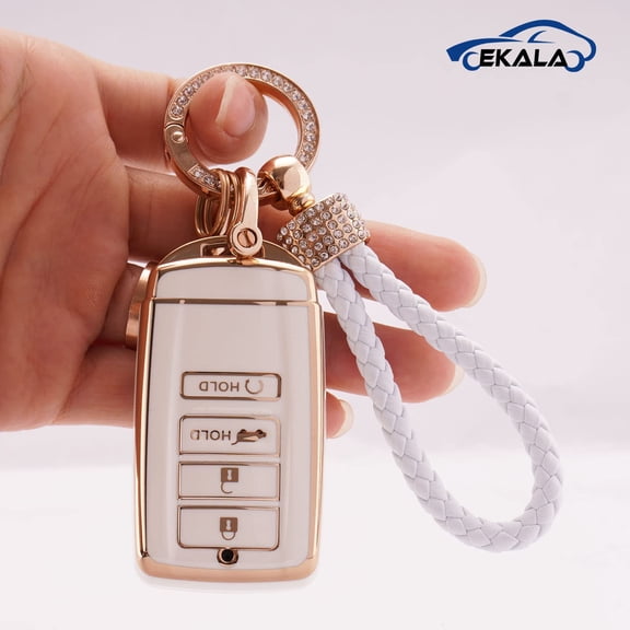 Flexible 4-Button TPU Key Fob Cover with Lanyard for Acura CDX RDX RLX TLX TLX-L ILX NSX Secure Fit Protective Case with Durable Keychain