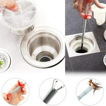 Flexible 4-Claw Sink & Toilet Unclogger Tool - 78.7 Inch Metal Pipe Cleaner for Bathroom, Kitchen, Shower Drain - Spring-Activated Retrieval Tool for Small Objects