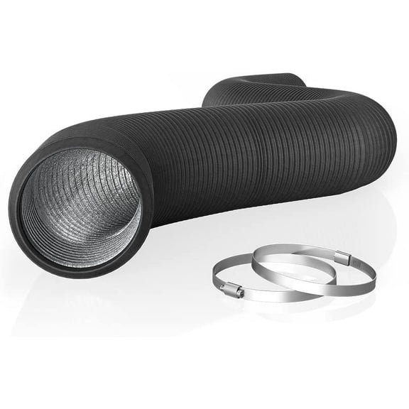 Flexible 4-inch aluminum duct, heavy-duty four-layer protection, 25 feet long, suitable for heating, cooling, ventilation, and exhaust
