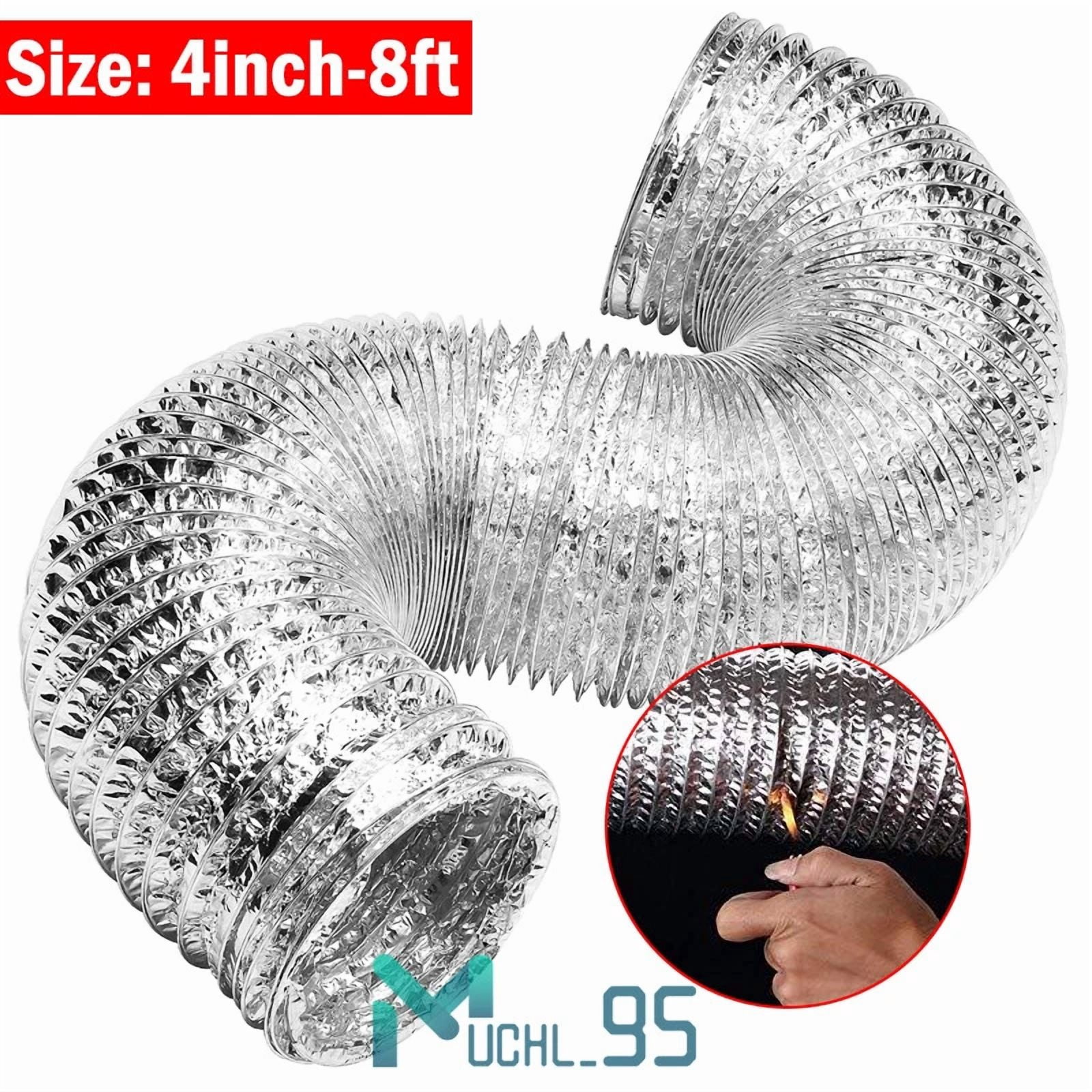 Flexible 4Inch 8 Feet Aluminum Ducting Tube Dryer Vent Hose For Hvac Ventilation