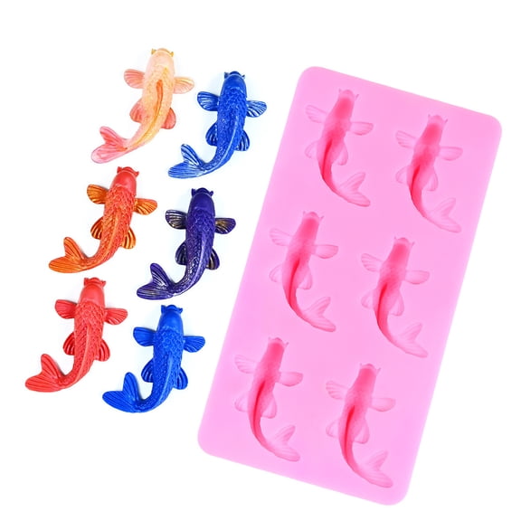 Flexible 6 Cavity Fish Baking Molds Safe Silicone Multipurpose Kitchen Baking Tool For Chocolate And Jellies