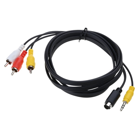 Flexible 6 Feet S Video 4Pin And 3.5mm Stereo Sound Male To 3RCA Male Composite Adapter Cable For Desktop HDTV